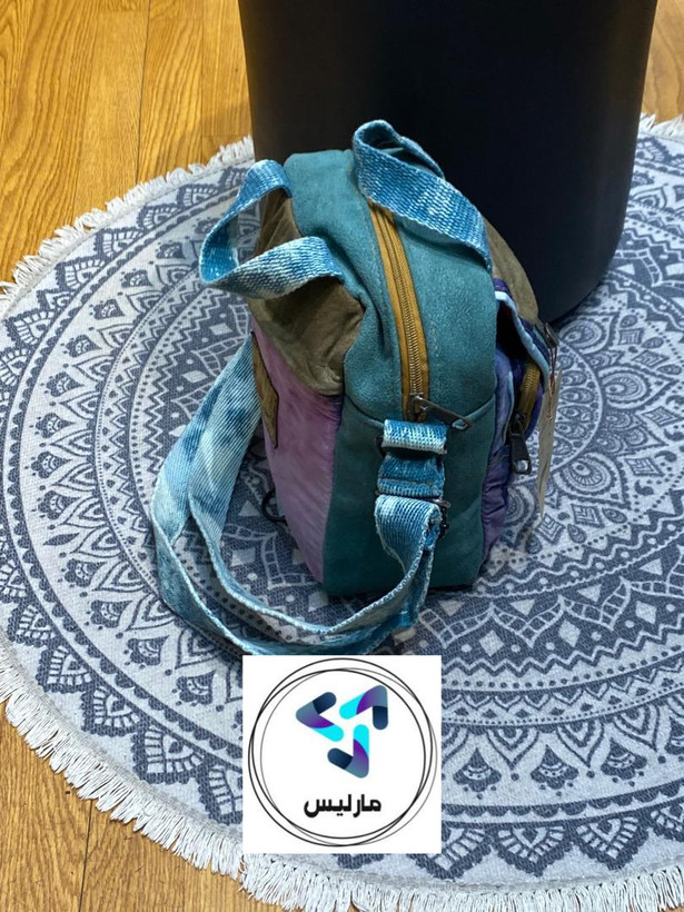 کوله زنانه مارلیس پارچه کتان وارداتی با ابعاد 28*24 سانتی متر