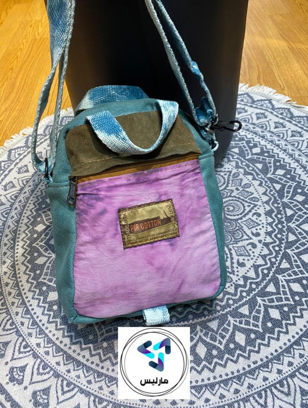 کوله زنانه مارلیس پارچه کتان وارداتی با ابعاد 28*24 سانتی متر
