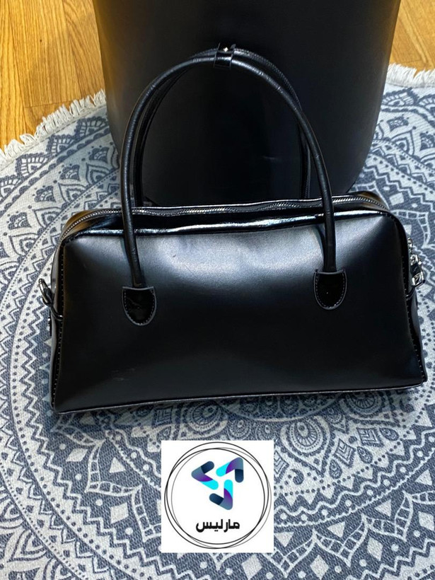 کیف زنانه مارلیس مشکی طرح چرم با بند بلند در ابعاد 35*20 سانتی متر