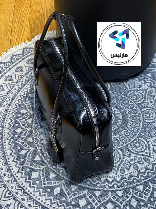 کیف زنانه مارلیس مشکی طرح چرم با بند بلند در ابعاد 35*20 سانتی متر