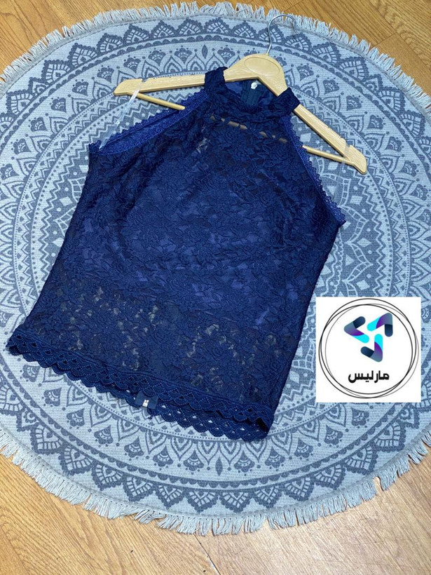 تاپ زنانه مارلیس پارچه گیپور وارداتی با قد 51 سانتی متر